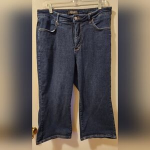 Judy Blue Wide Leg Crop Jeans Blue Women's Size 16W